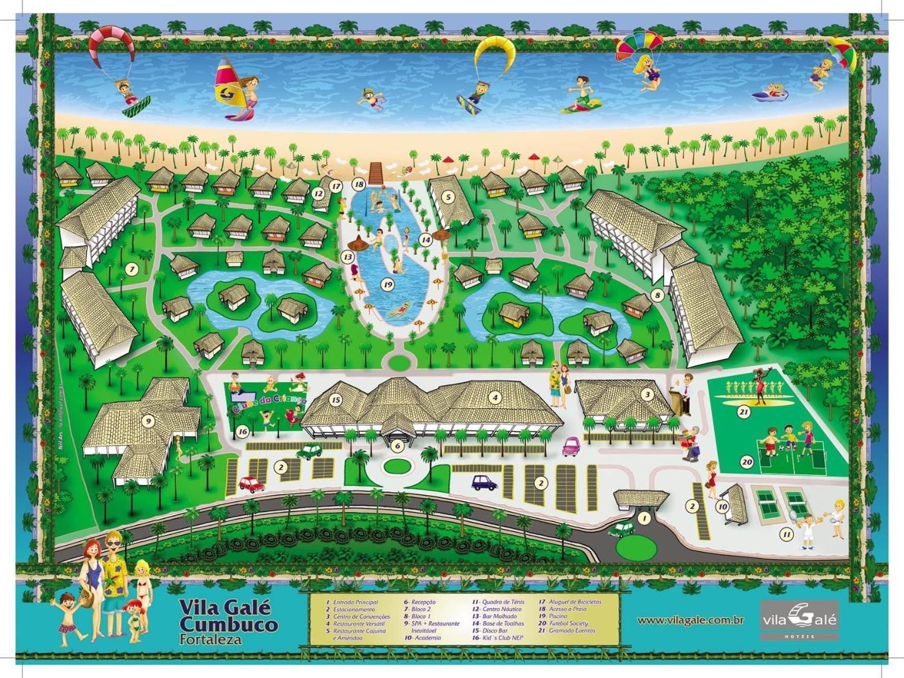 קאוקאיה Vila Gale Resort Cumbuco מראה חיצוני תמונה Villa Gale Cumbúco resort map
